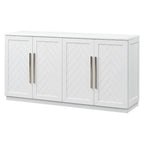 Madia in Legno Massello con 4 Ante, Ampia Credenza Contenitore