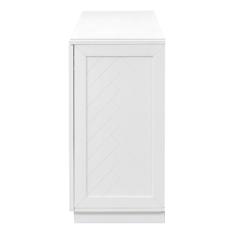 Madia in Legno Massello con 4 Ante, Ampia Credenza Contenitore