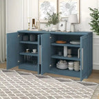 Madia in Legno Massello con 4 Ante, Ampia Credenza Contenitore