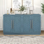 Madia in Legno Massello con 4 Ante, Ampia Credenza Contenitore