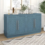 Madia in Legno Massello con 4 Ante, Ampia Credenza Contenitore