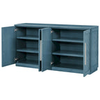 Madia in Legno Massello con 4 Ante, Ampia Credenza Contenitore