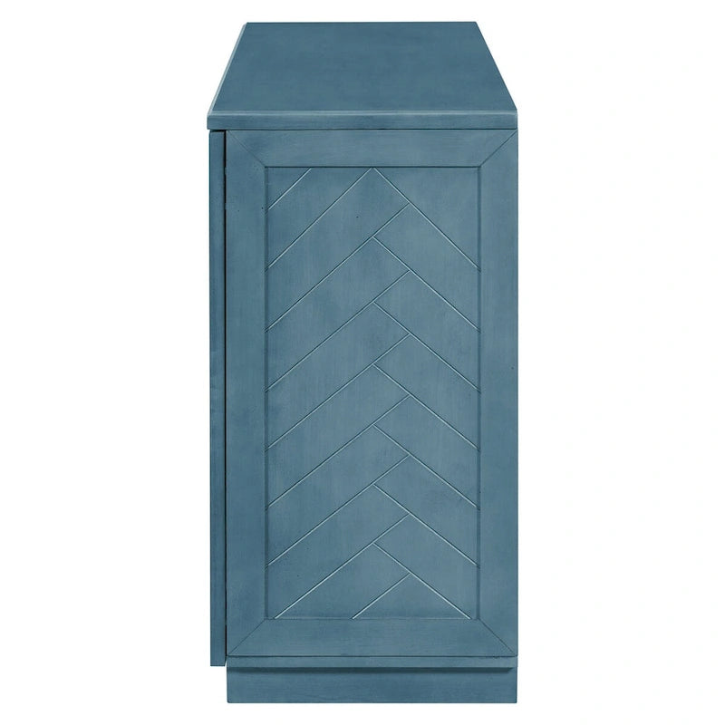 Madia in Legno Massello con 4 Ante, Ampia Credenza Contenitore