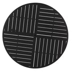 Captiva Designs Set da pranzo 5 pezzi con tavolo rotondo in metallo con piano a doghe e sedie girevoli in vimini con cuscini spessi