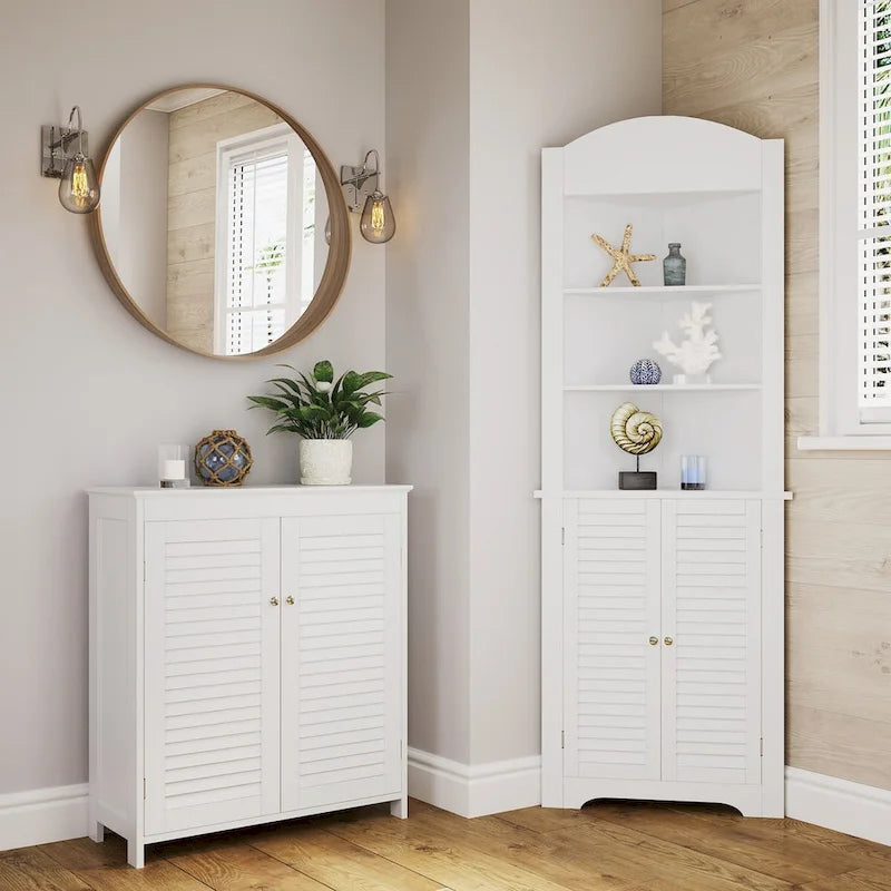 RiverRidge Ellsworth Mobile bagno e lavanderia con ante e ripiani regolabili - Bianco