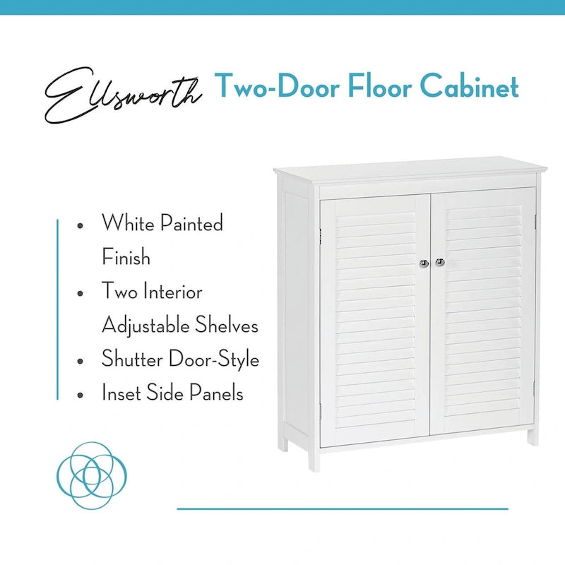 RiverRidge Ellsworth Mobile bagno e lavanderia con ante e ripiani regolabili - Bianco
