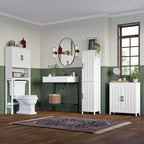 Armoire de rangement à deux portes RiverRidge Monroe pour salle de bain et buanderie avec étagères réglables – Blanche