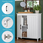 Armoire de rangement à deux portes RiverRidge Monroe pour salle de bain et buanderie avec étagères réglables – Blanche