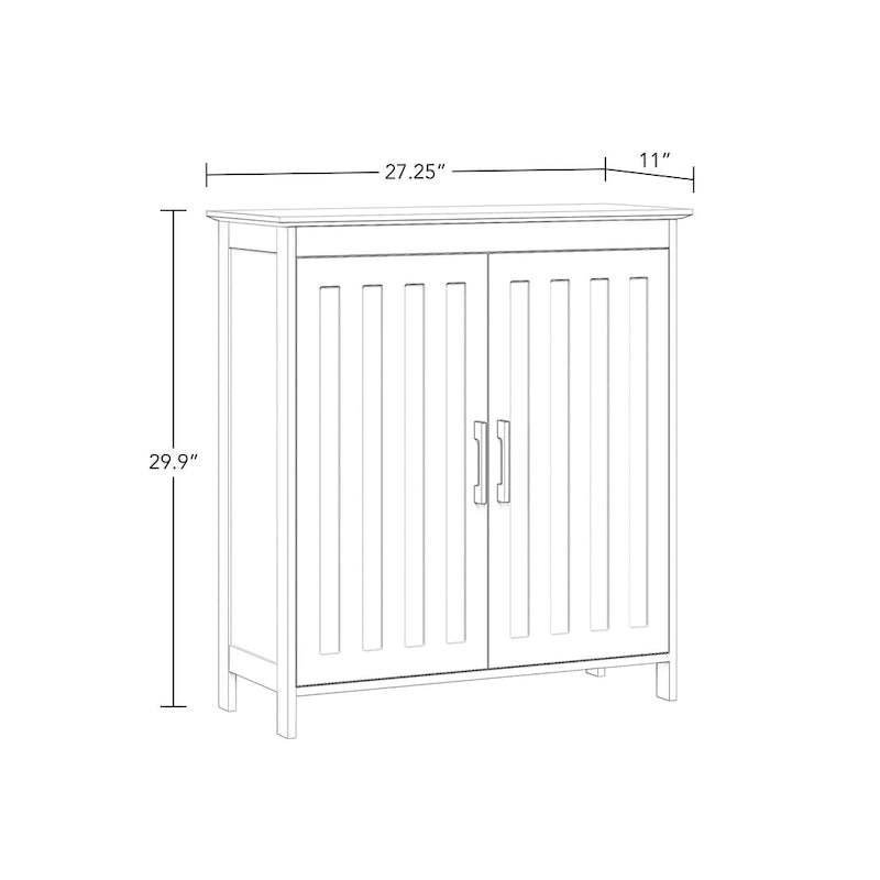 Armoire de rangement à deux portes RiverRidge Monroe pour salle de bain et buanderie avec étagères réglables – Blanche