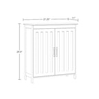 Armoire de rangement à deux portes RiverRidge Monroe pour salle de bain et buanderie avec étagères réglables – Blanche
