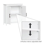 Armoire de rangement à deux portes RiverRidge Monroe pour salle de bain et buanderie avec étagères réglables – Blanche