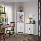 Armoire de rangement à deux portes RiverRidge Monroe pour salle de bain et buanderie avec étagères réglables – Blanche