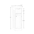 Armoire de rangement étroite à porte unique RiverRidge Ashland pour salle de bain et buanderie avec tiroir et étagères réglables - Blanc