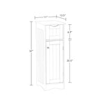 Armoire de rangement étroite à porte unique RiverRidge Ashland pour salle de bain et buanderie avec tiroir et étagères réglables - Blanc