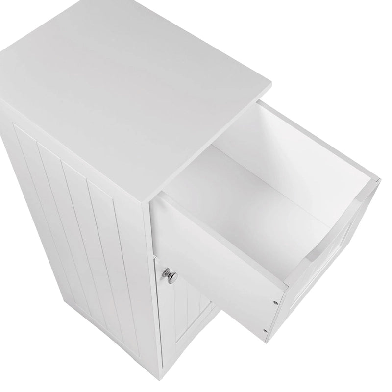 Armoire de rangement étroite à porte unique RiverRidge Ashland pour salle de bain et buanderie avec tiroir et étagères réglables - Blanc