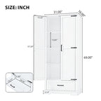 Mobiletto bagno alto con 2 ante, 1 cassetto e ripiano regolabile
