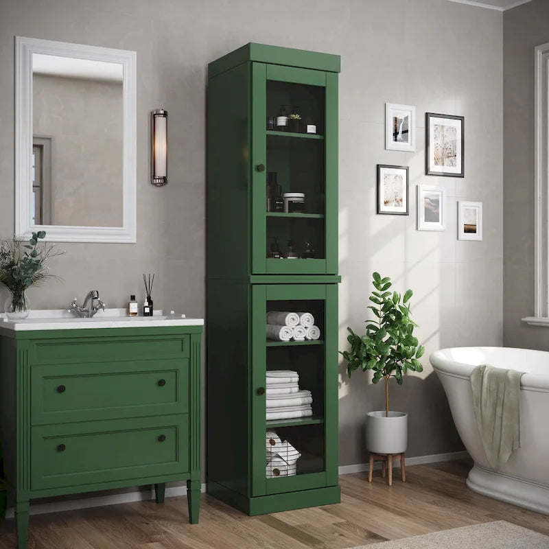 Mobiletto da bagno 16,5" in legno massello al 100% con ante opzionali di Palace Imports