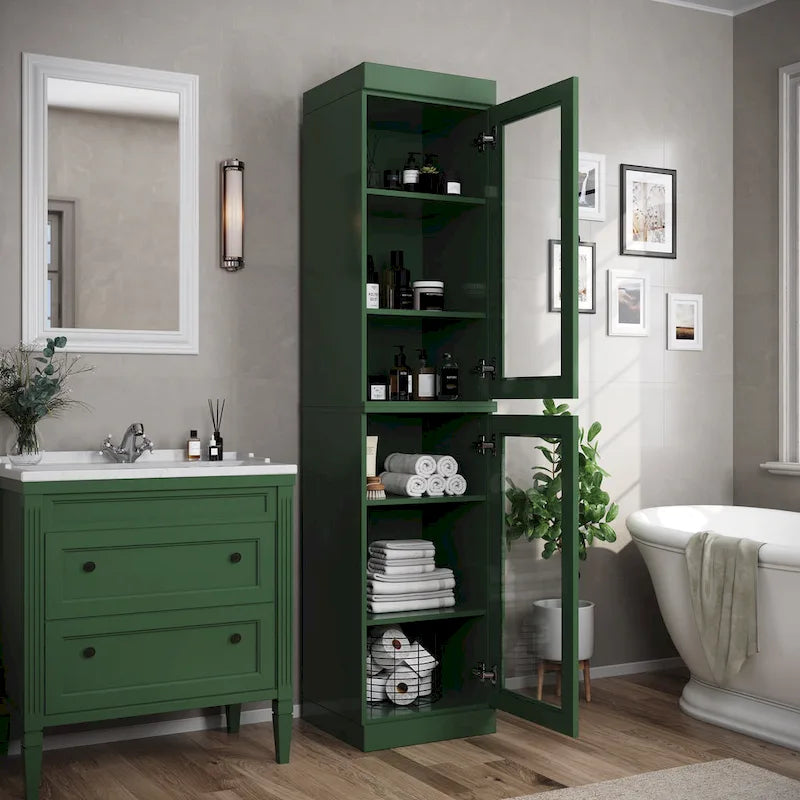 Mobiletto da bagno 16,5" in legno massello al 100% con ante opzionali di Palace Imports