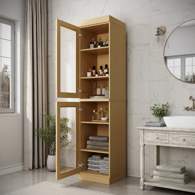 Mobiletto da bagno 16,5" in legno massello al 100% con ante opzionali di Palace Imports