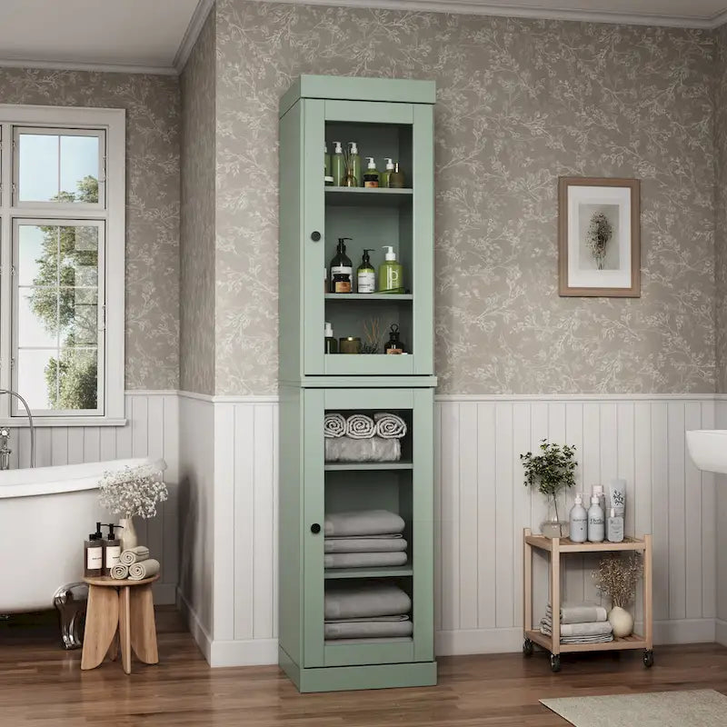 Mobiletto da bagno 16,5" in legno massello al 100% con ante opzionali di Palace Imports
