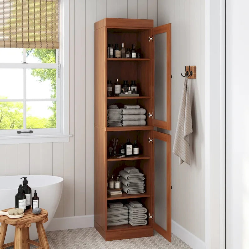 Mobiletto da bagno 16,5" in legno massello al 100% con ante opzionali di Palace Imports