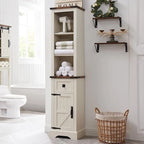 Mobile contenitore da bagno rustico, mobiletto, colonna bucato alta