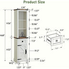 Mobile contenitore da bagno rustico, mobiletto, colonna bucato alta