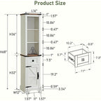 Mobile contenitore da bagno rustico, mobiletto, colonna bucato alta