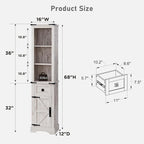 Mobile contenitore da bagno rustico, mobiletto, colonna bucato alta