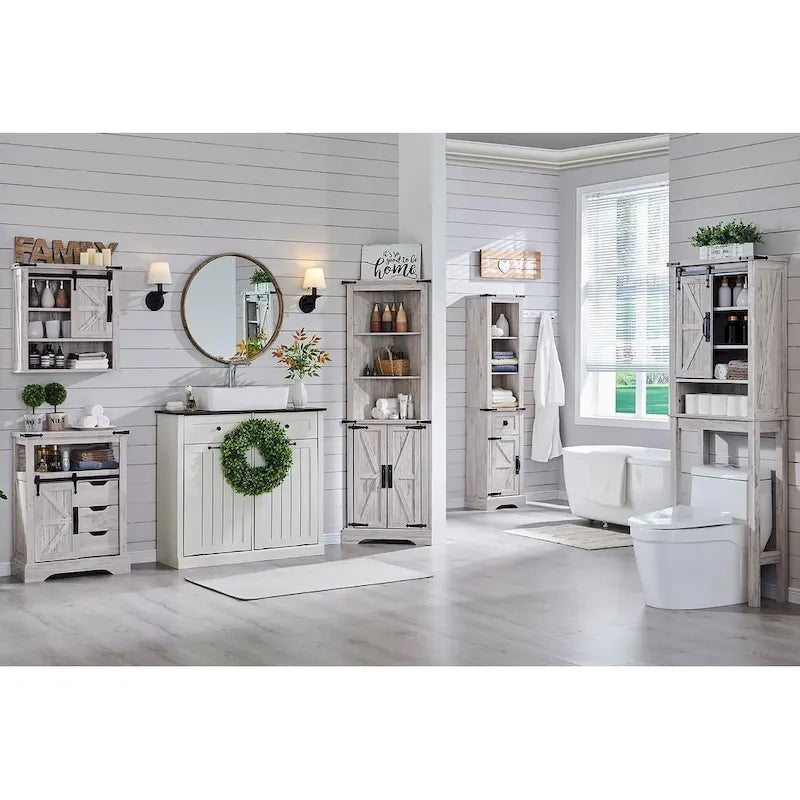 Mobile contenitore da bagno rustico, mobiletto, colonna bucato alta