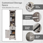 Mobile contenitore da bagno rustico, mobiletto, colonna bucato alta
