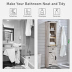 Mobile contenitore da bagno rustico, mobiletto, colonna bucato alta