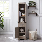 Mobile contenitore da bagno rustico, mobiletto, colonna bucato alta