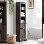 Mobile contenitore da bagno rustico, mobiletto, colonna bucato alta