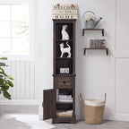 Mobile contenitore da bagno rustico, mobiletto, colonna bucato alta
