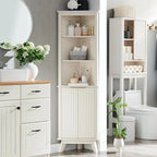 68 Mobile Alto ad Angolo Moderno, Credenza con Piano in Finto Marmo