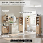68 Mobile Alto ad Angolo Moderno, Credenza con Piano in Finto Marmo