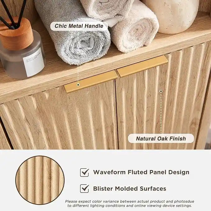 68 Mobile Alto ad Angolo Moderno, Credenza con Piano in Finto Marmo