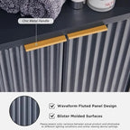 68 Mobile Alto ad Angolo Moderno, Credenza con Piano in Finto Marmo