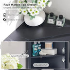 68 Mobile Alto ad Angolo Moderno, Credenza con Piano in Finto Marmo