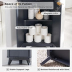 68 Mobile Alto ad Angolo Moderno, Credenza con Piano in Finto Marmo