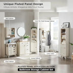 68 Mobile Alto ad Angolo Moderno, Credenza con Piano in Finto Marmo
