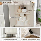 68 Mobile Alto ad Angolo Moderno, Credenza con Piano in Finto Marmo