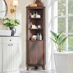 68 Mobile Alto ad Angolo Moderno, Credenza con Piano in Finto Marmo