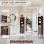 68 Mobile Alto ad Angolo Moderno, Credenza con Piano in Finto Marmo