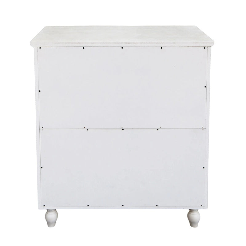 Mobile Buffet Vintage Autoportante con 2 Ante Intagliate, Marrone e Bianco, 87,6 cm H - 79,5x 36,1x 87,6