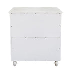 Mobile Buffet Vintage Autoportante con 2 Ante Intagliate, Marrone e Bianco, 87,6 cm H - 79,5x 36,1x 87,6