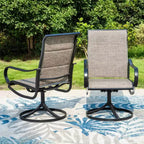 Captiva Designs Set da pranzo da 9 pezzi con tavolo quadrato in metallo con piano a doghe e sedie a fionda imbottite girevoli
