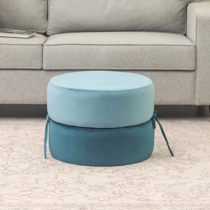 Adeco Pouf Rotondo Imbottito Poggiapiedi Ottomano