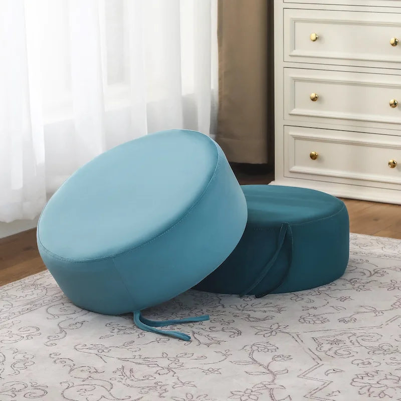 Adeco Pouf Rotondo Imbottito Poggiapiedi Ottomano